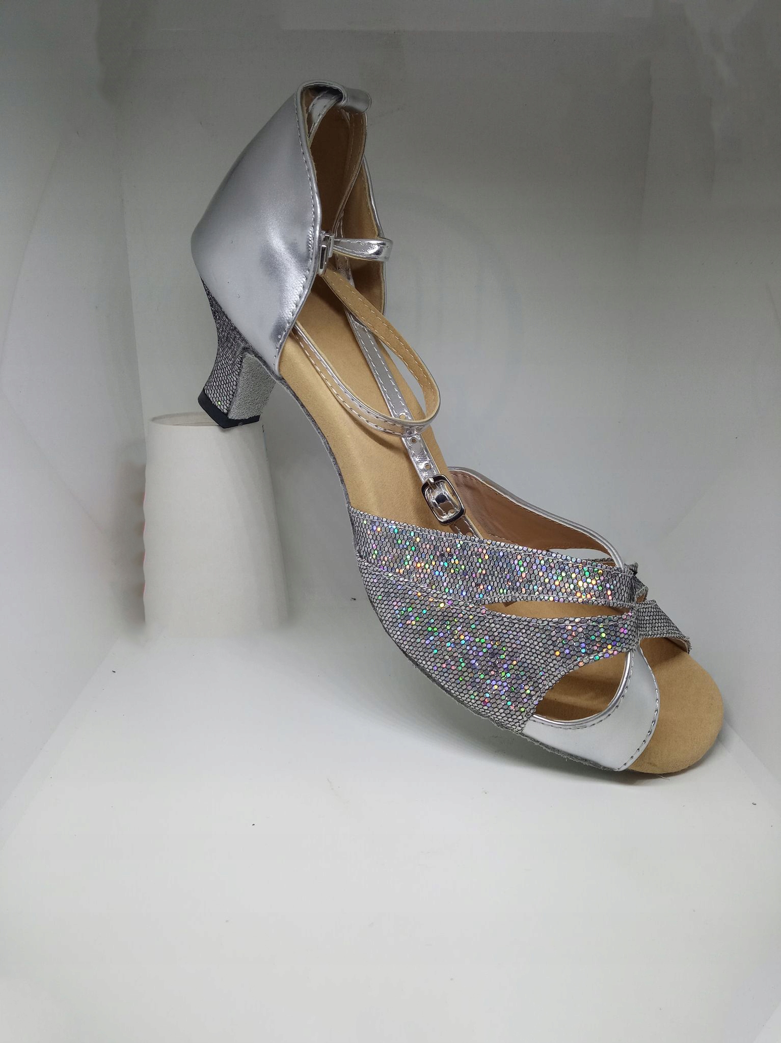 Damskie-sandaly-buty-do-tanca-srebrne-41